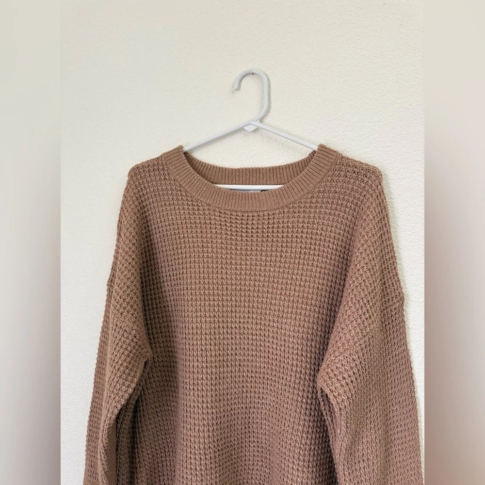 Time and Tru Brown New Cable Knit Crewneck Sweater Women’s Plus Size XXXL USA 22